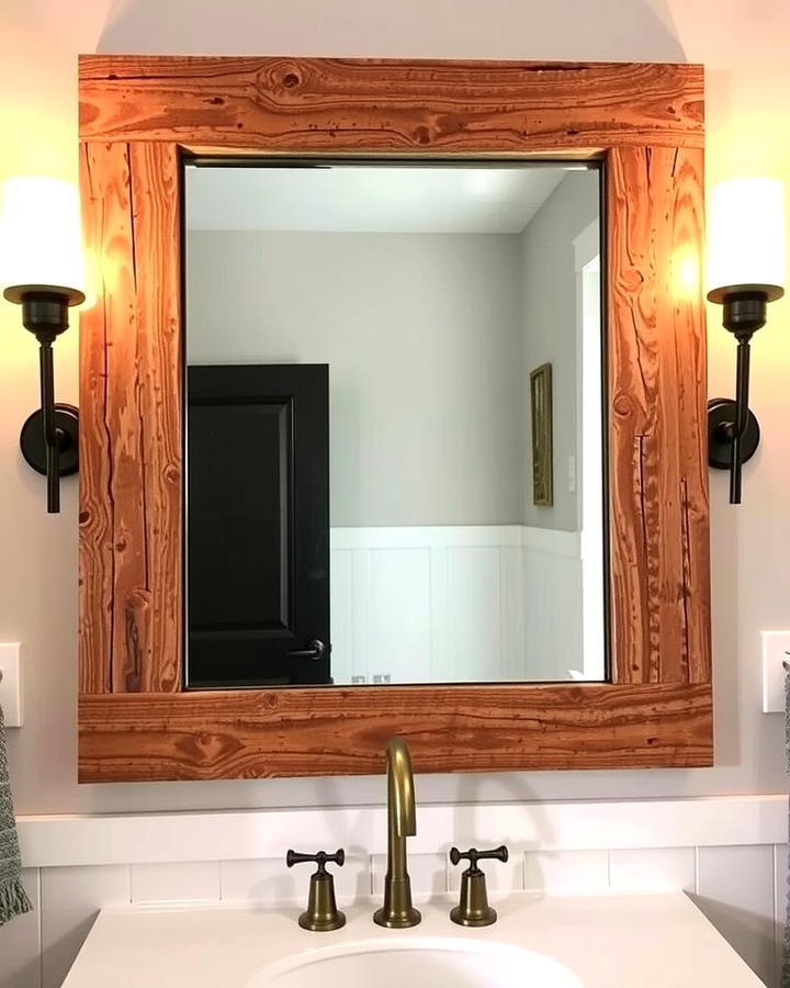 Rustic Wooden Mirror Frames - 25 Rustic Bathroom Ideas