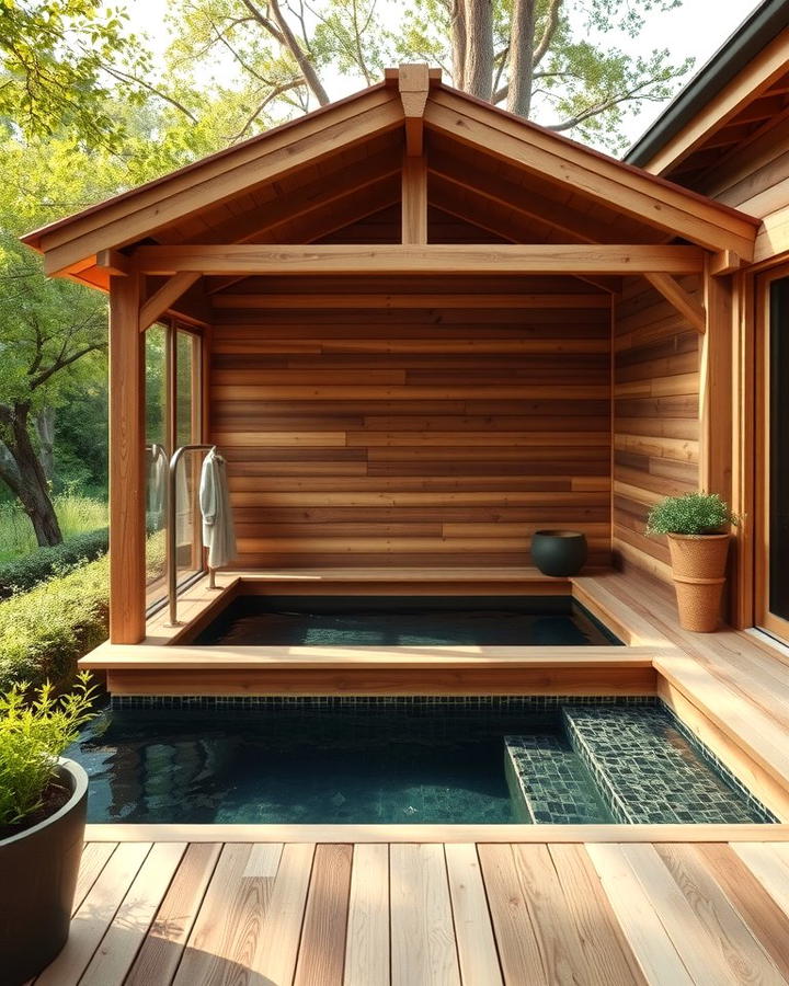 Rustic Wooden Plunge Pool - 25 Plunge Pool Ideas