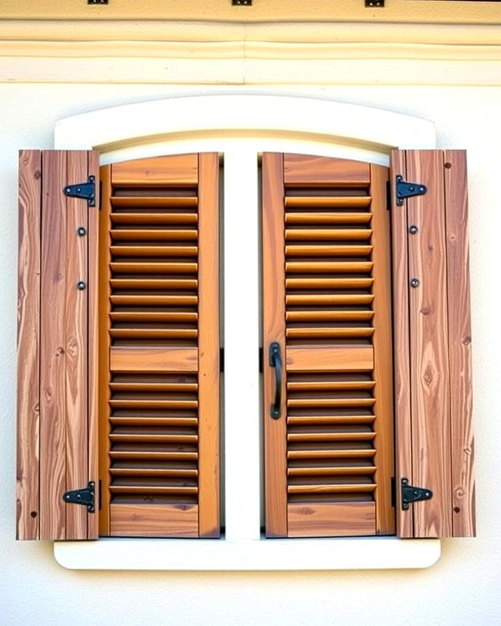 Rustic Wooden Shutters - 30 Mediterranean House Exterior Ideas