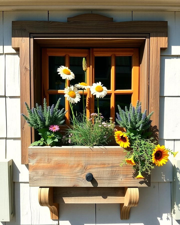 Rustic Wooden Window Boxes - 25 window box ideas