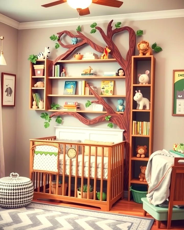 Safari Themed Bookshelf - 30 Safari Nursery Decor Ideas