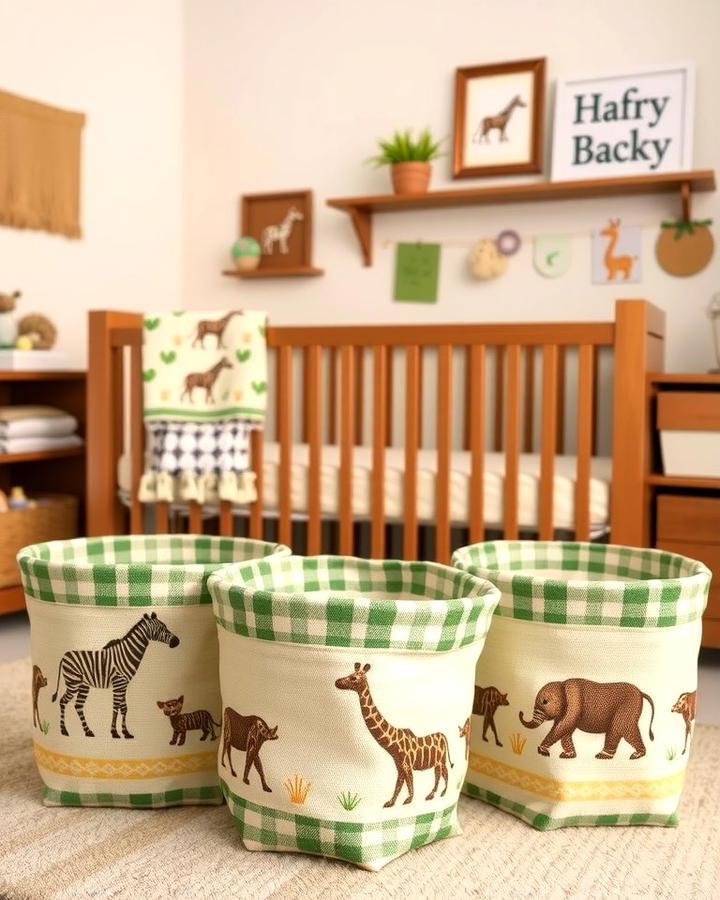 Safari Themed Storage Baskets - 30 Safari Nursery Decor Ideas