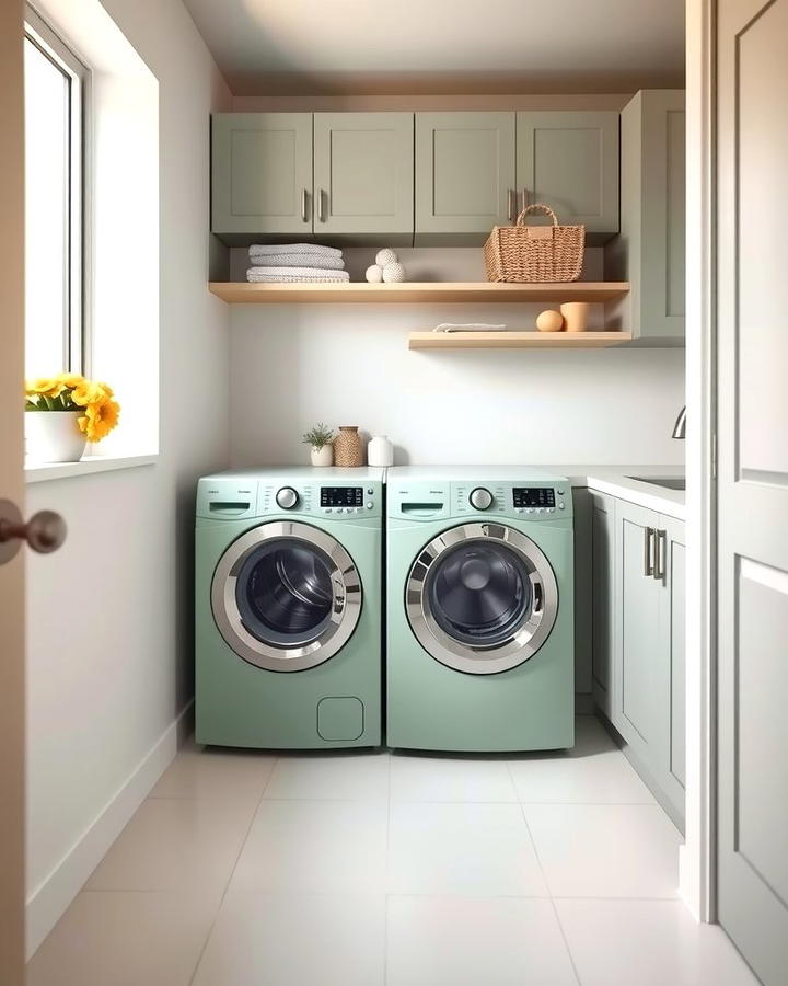 Sage Green Appliances for a Unique Twist - 25 Sage Green Laundry Room Ideas