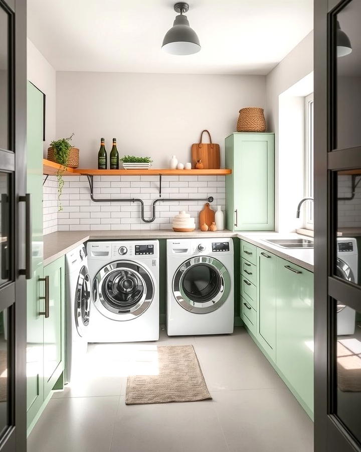 Sage Green Appliances - 25 Sage Green Laundry Room Ideas