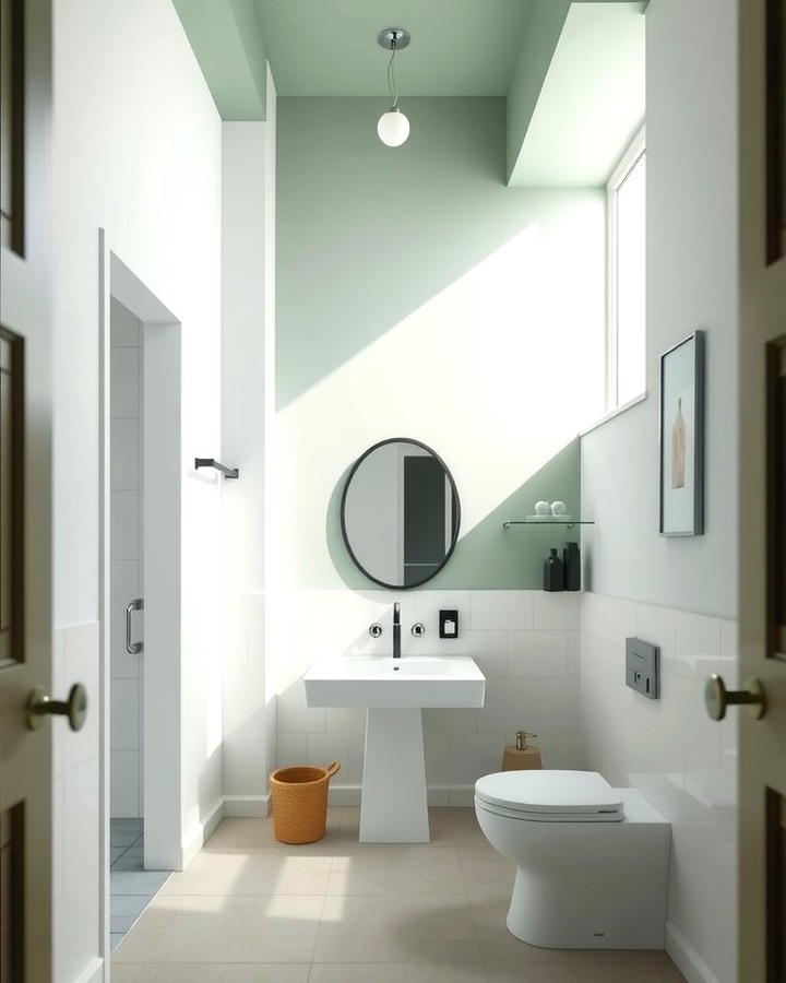 Sage Green Ceiling for an Unexpected Twist - 25 Sage Green Bathroom Ideas