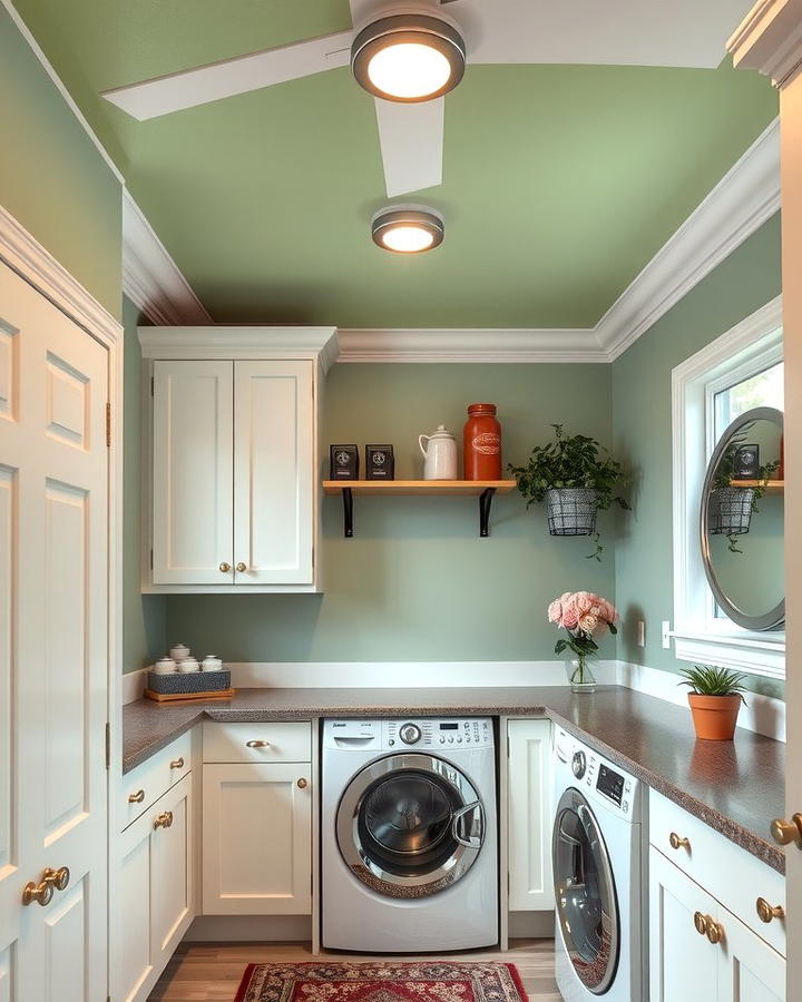 Sage Green Ceiling - 25 Sage Green Laundry Room Ideas