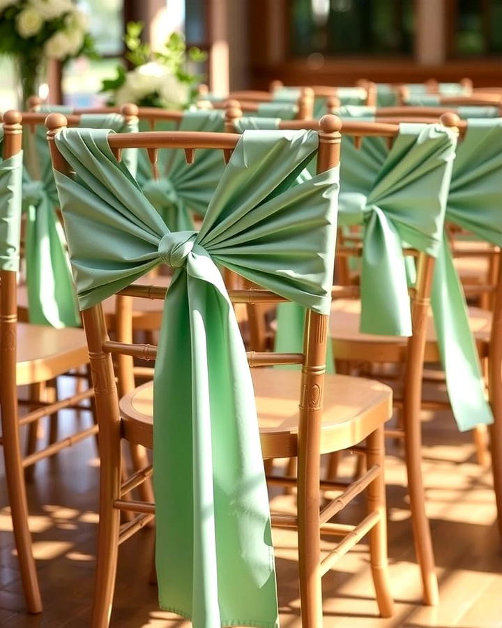 Sage Green Chair Sashes - 25 Sage Green Wedding Ideas