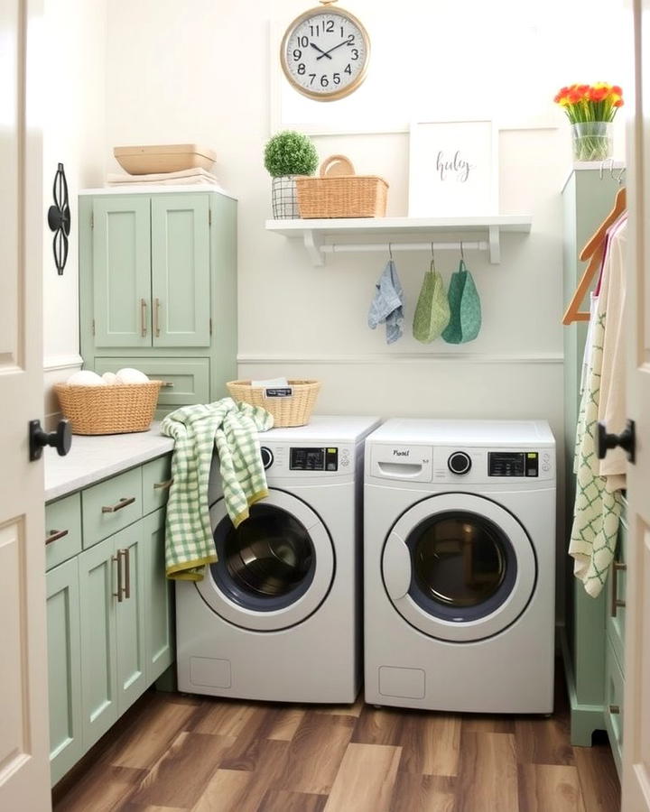 Sage Green Laundry Baskets - 25 Sage Green Laundry Room Ideas