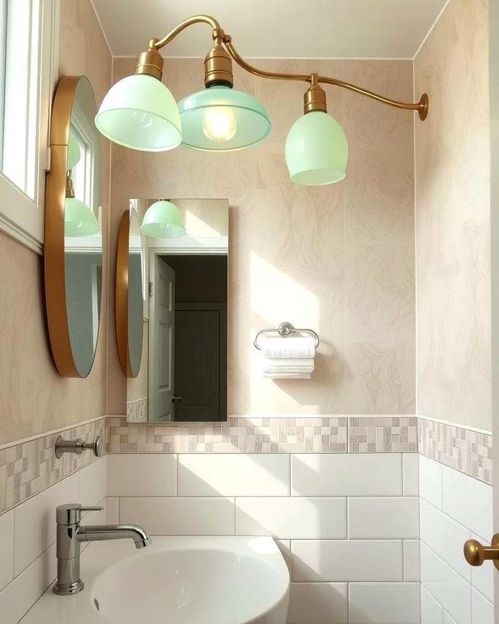 Sage Green Lighting Fixtures for a Unique Accent - 25 Sage Green Bathroom Ideas