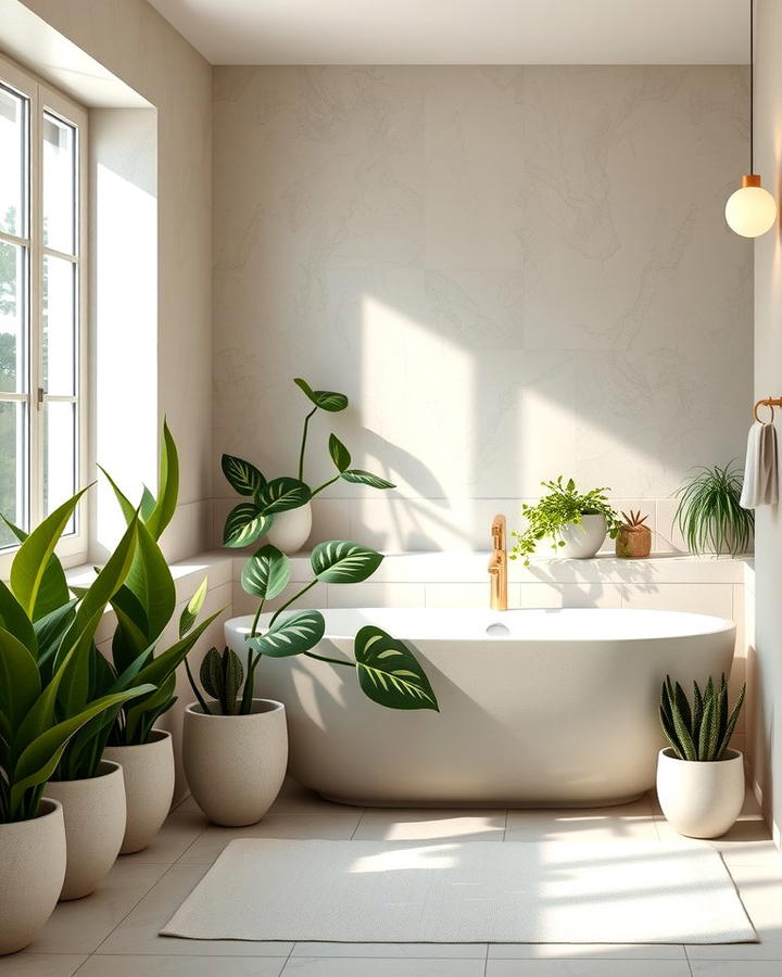 Sage Green Plants and Planters for a Natural Vibe - 25 Sage Green Bathroom Ideas