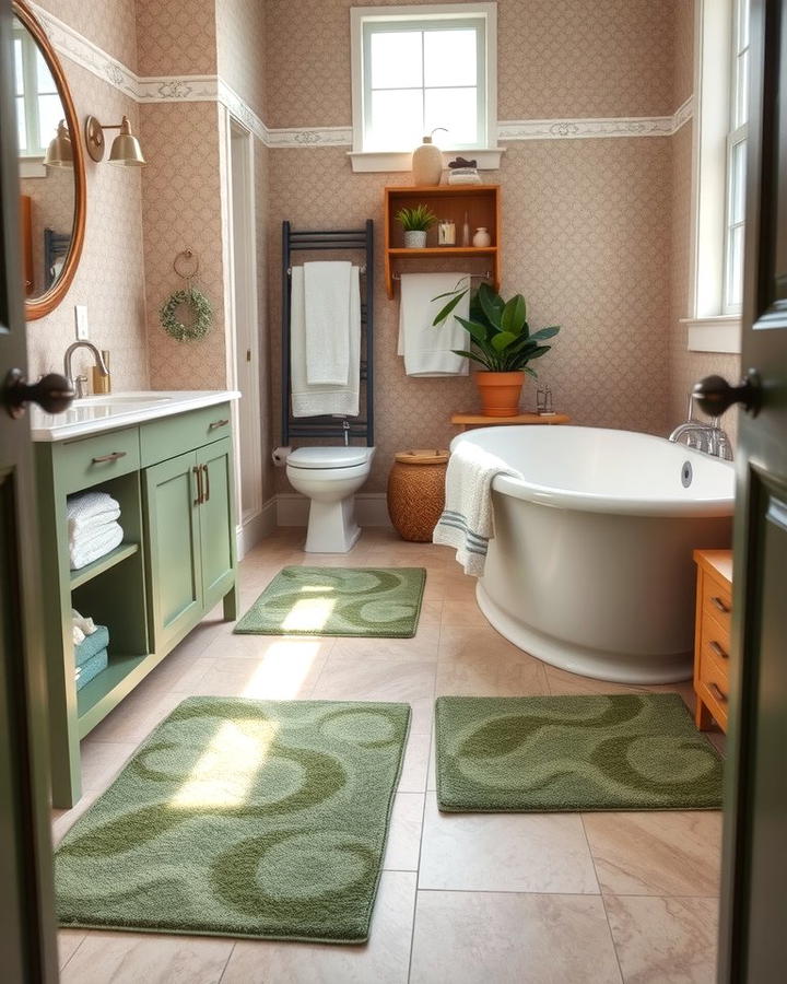 Sage Green Rugs for Subtle Comfort - 25 Sage Green Bathroom Ideas