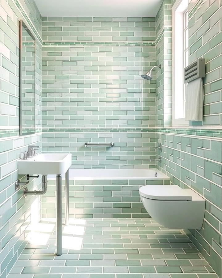 Sage Green Tiles for a Seamless Look - 25 Sage Green Bathroom Ideas