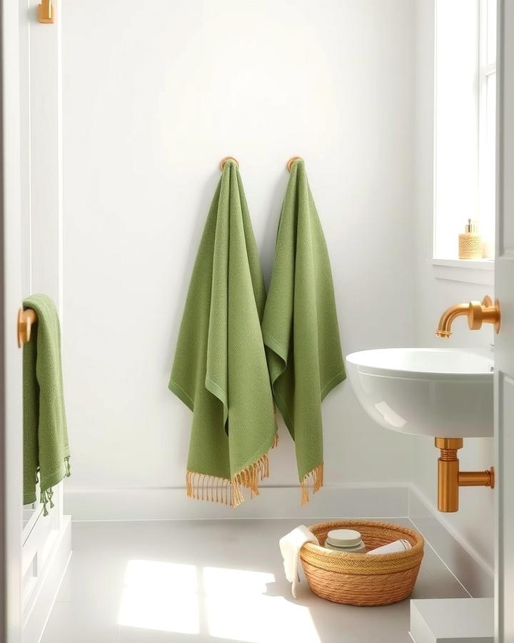 Sage Green Towels and Accessories for Easy Updates - 25 Sage Green Bathroom Ideas