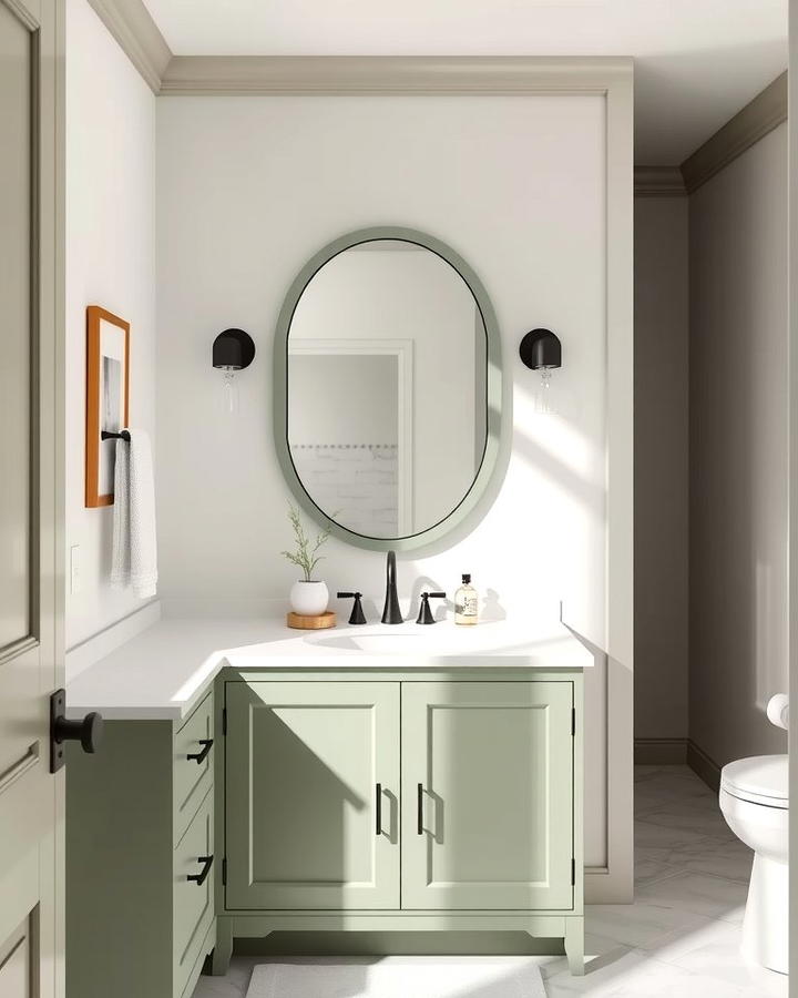 Sage Green Vanity for a Subtle Focal Point - 25 Sage Green Bathroom Ideas