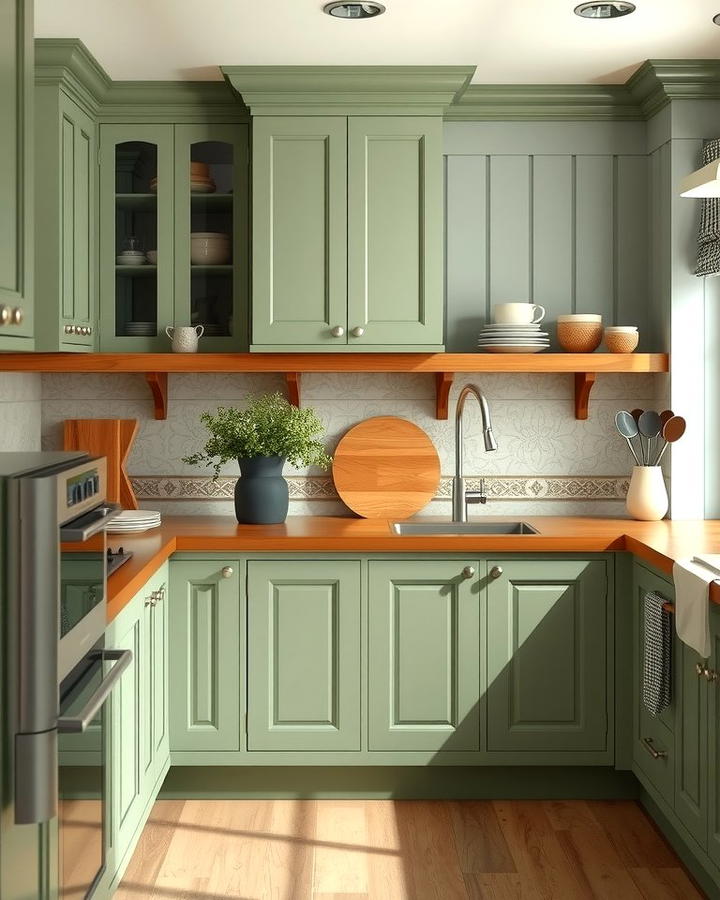 Sage Green Wainscoting for a Classic Touch - 25 Sage Green Kitchen Ideas