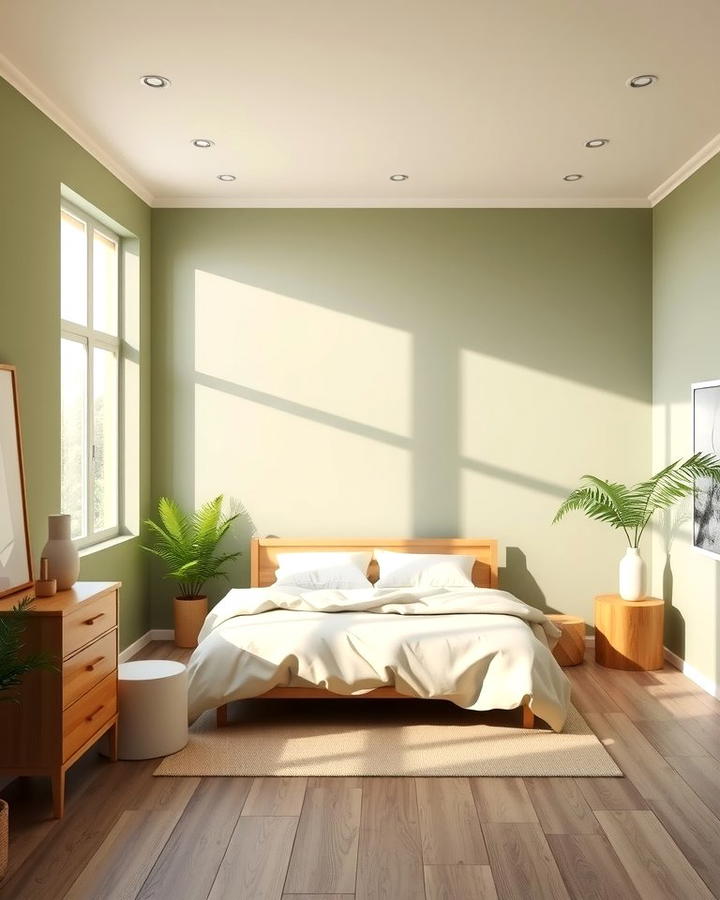 Sage Green Walls for a Serene Ambiance - 30 Green Bedroom Ideas