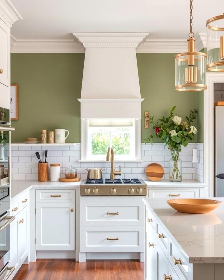 Sage Green Walls with White Trim - 25 Sage Green Kitchen Ideas