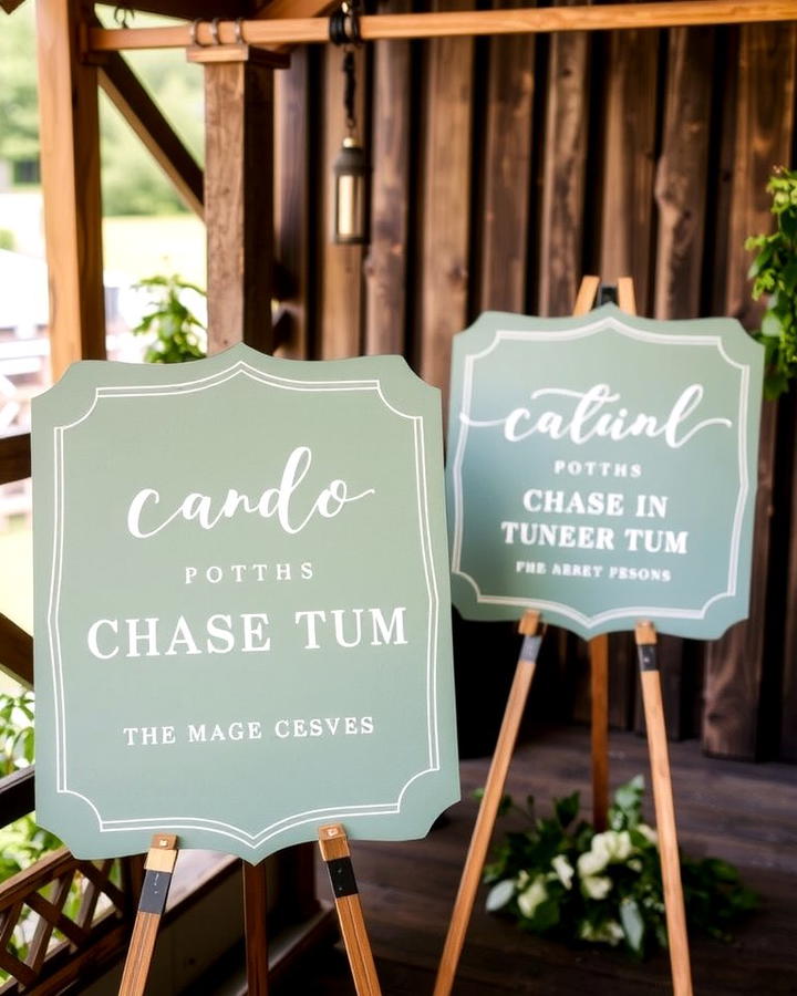 Sage Green Wedding Signage - 25 Sage Green Wedding Ideas