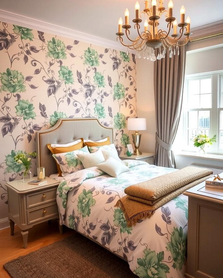 Sage Green and Grey Floral Patterns - 25 Sage Green and Grey Bedroom Ideas