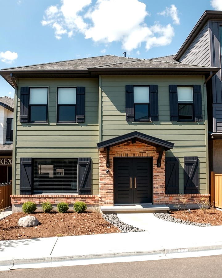 Sage Green with Charcoal Gray Accents - 30 Exterior House Color Schemes With Sage Green Siding