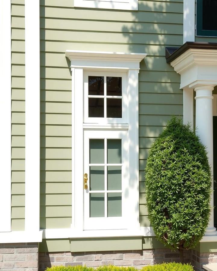 Sage Green with Crisp White Trim 2 - 30 Exterior House Color Schemes With Sage Green Siding