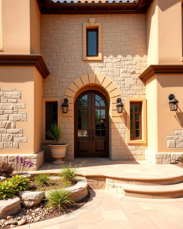 Sandstone Elegance - 25 Stone Exterior Home Ideas