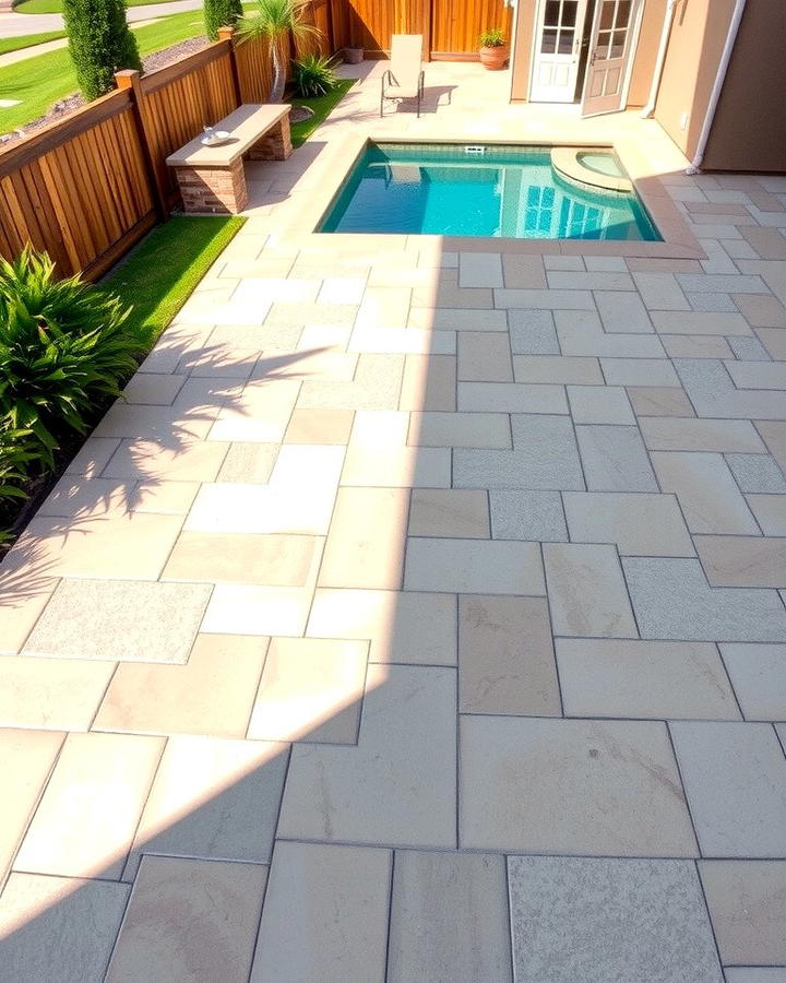 Sandstone Texture - 25 Stamped Concrete Pool Deck Ideas