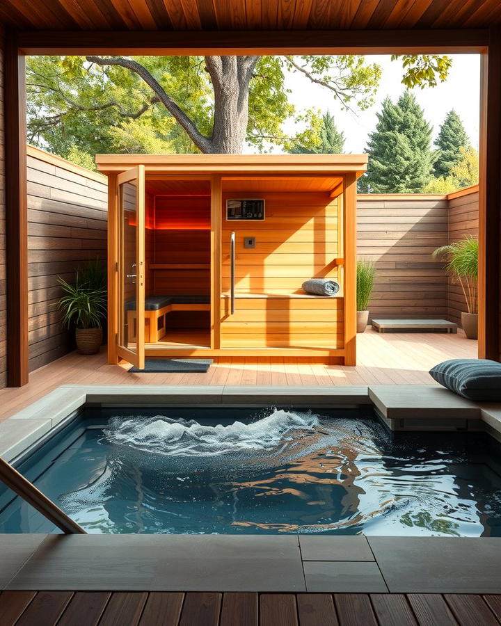 Sauna with a Cold Plunge Pool 2 - 25 Outdoor Sauna Ideas