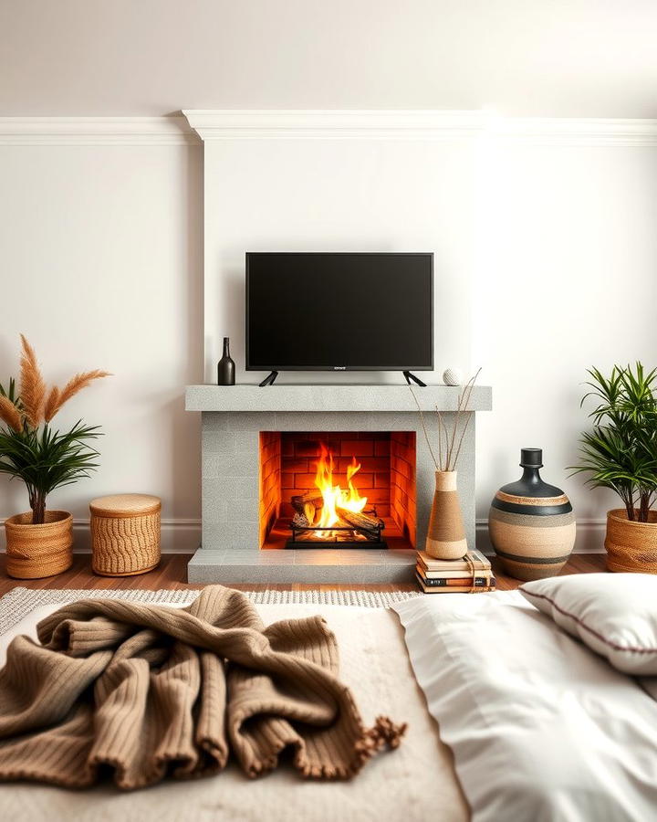 Scandinavian Inspired Fireplace - 30 Bedroom Fireplace Ideas