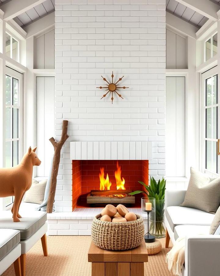 Scandinavian Inspired Fireplace Simplicity - 25 Screened-in Porch With Fireplace Ideas