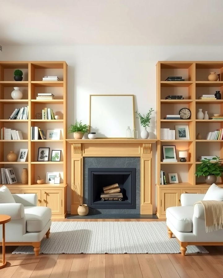 Scandinavian Inspired Simplicity - 30 Fireplace With Bookshelves