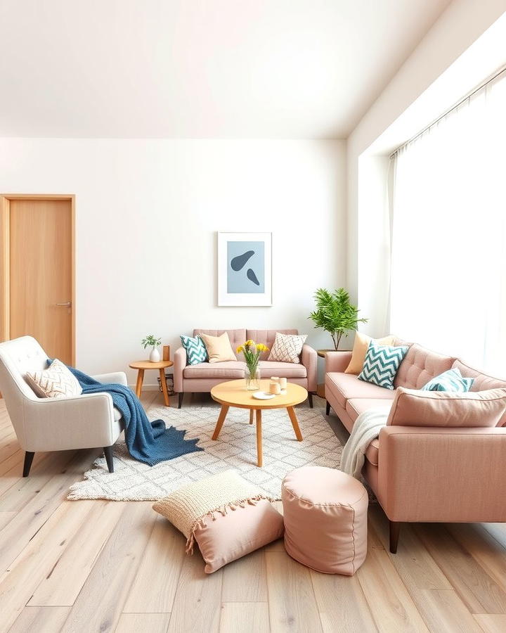 Scandinavian Minimalism - 25 Pink and Blue Living Room Ideas