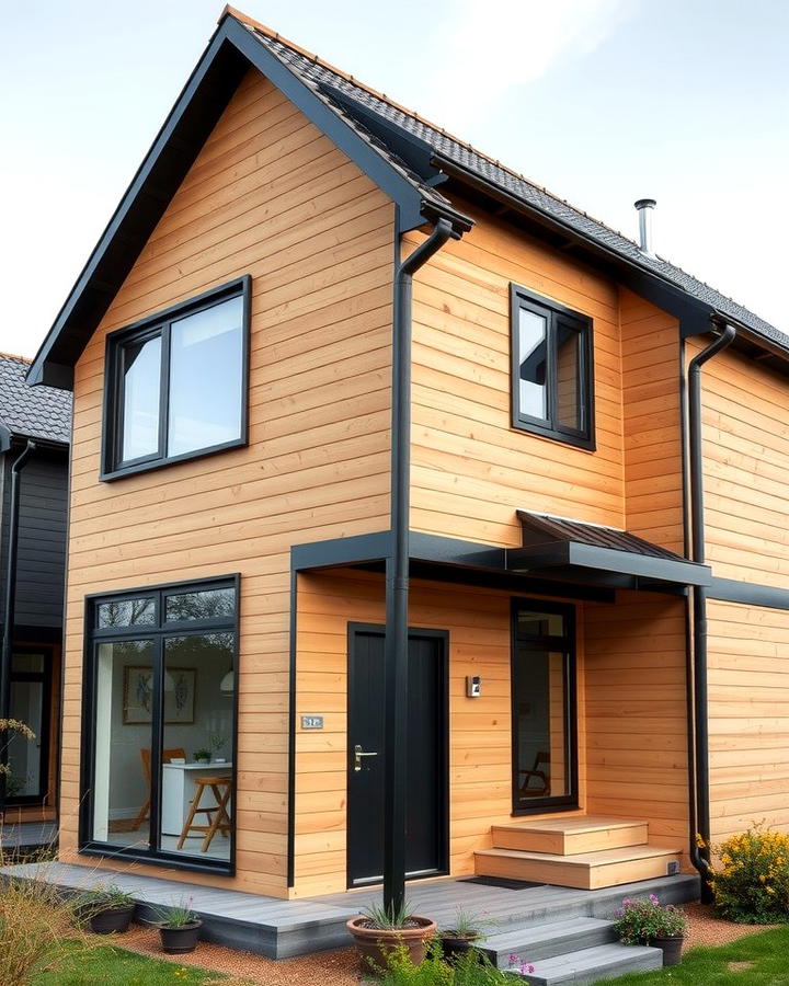 Scandinavian Simplicity 2 - 25 Tan House With Black Trim Design Ideas