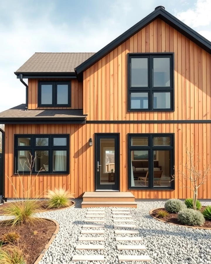 Scandinavian Simplicity - 25 Tan House With Black Trim Design Ideas