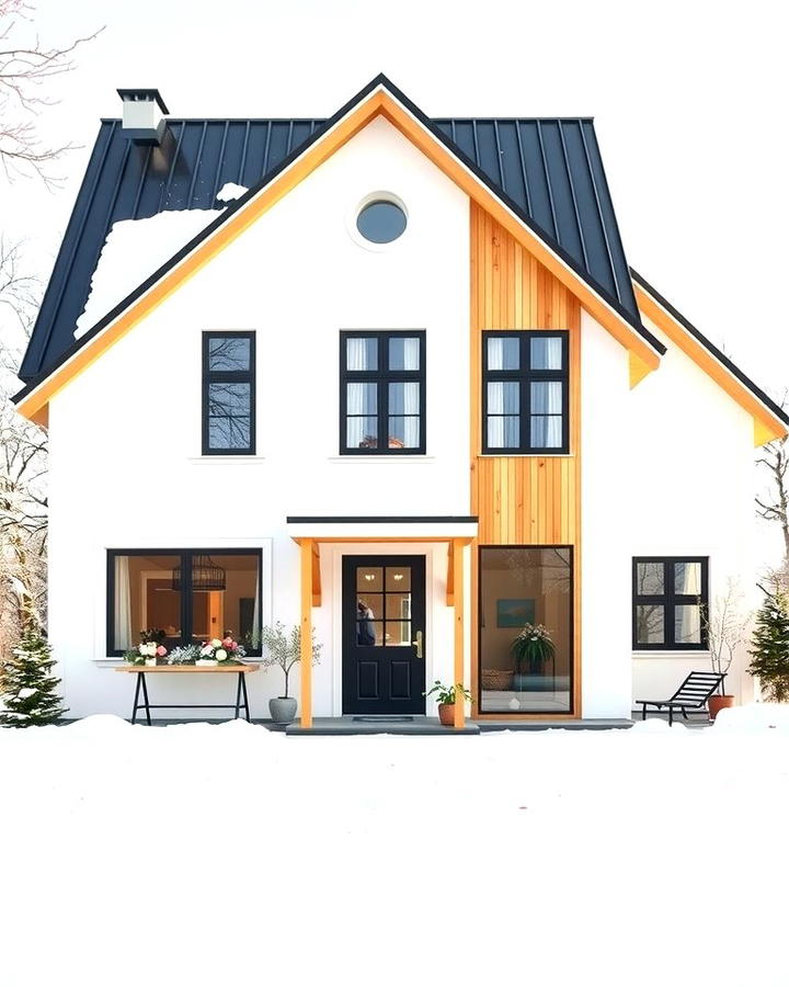 Scandinavian Simplicity - 25 White Exterior Home with a Black Roof Ideas