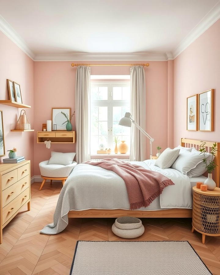 Scandinavian Style with Pink and Green - 25 Pink and Green Bedroom Ideas