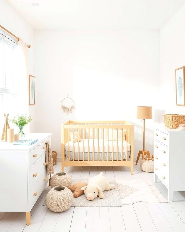 Scandinavian White Nursery Theme - 25 White Nursery Ideas