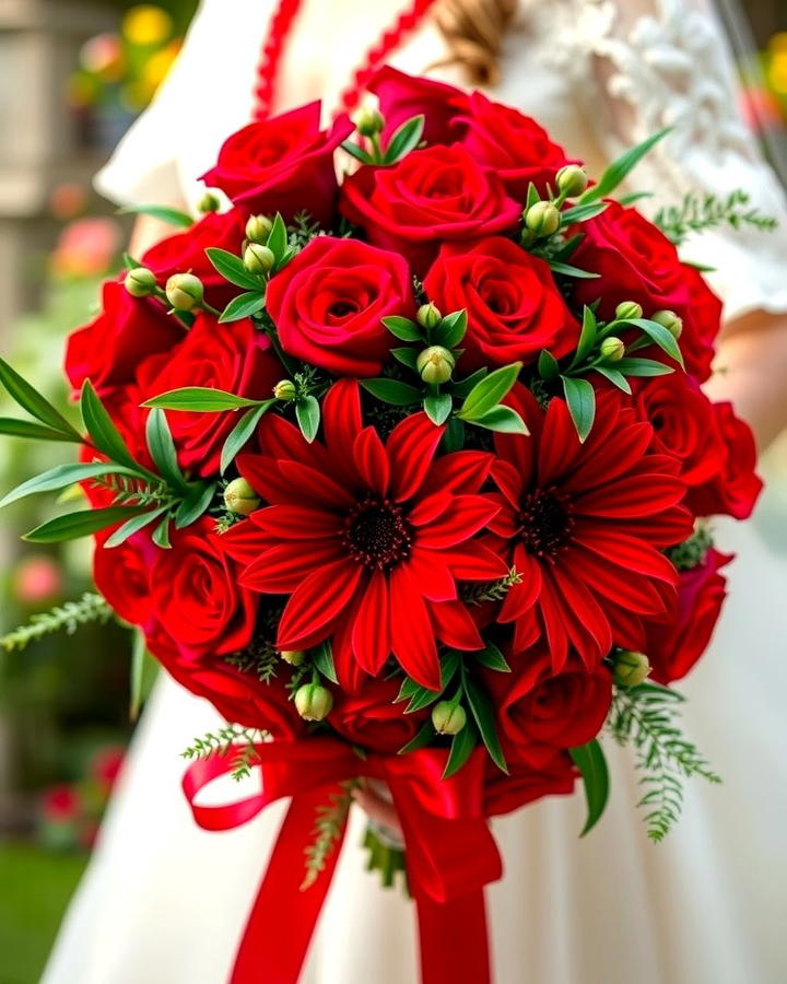 Scarlet Wedding Bouquet - 30 Red Wedding Theme Ideas