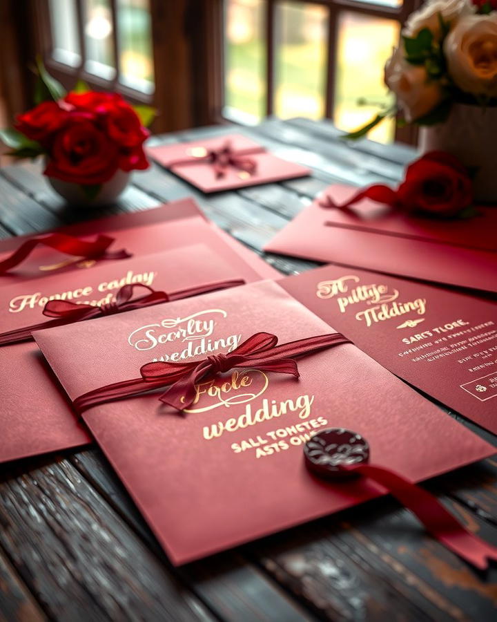 Scarlet Wedding Invitations - 30 Red Wedding Theme Ideas