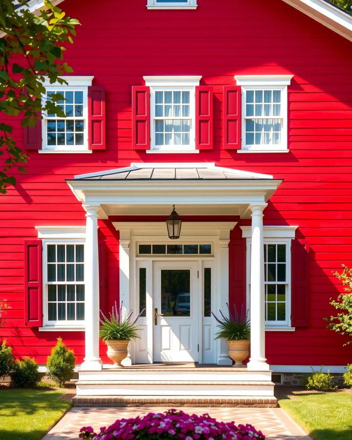 Scarlet and White Contrast - 25 red home exterior ideas