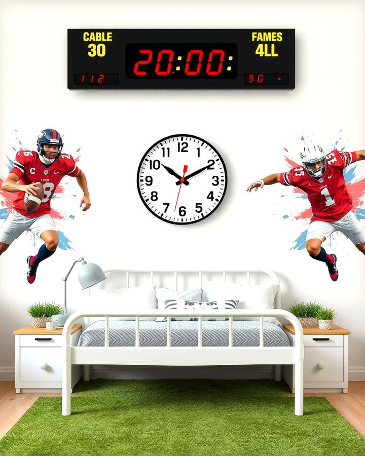 Scoreboard Clock - 30 Soccer Themed Bedroom Ideas