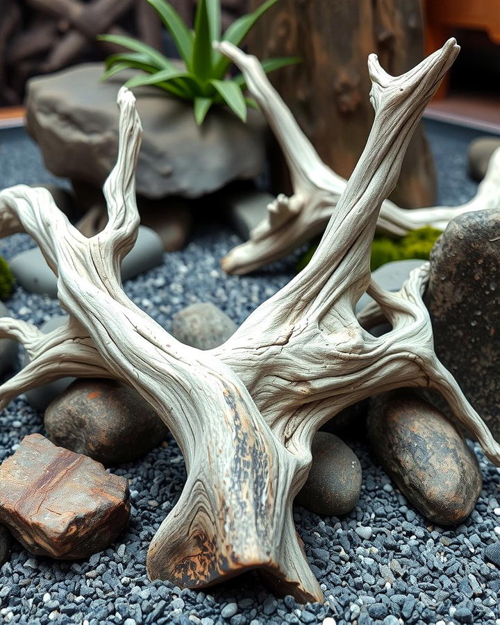 Sculptural Driftwood - 25 Zen Garden Ideas