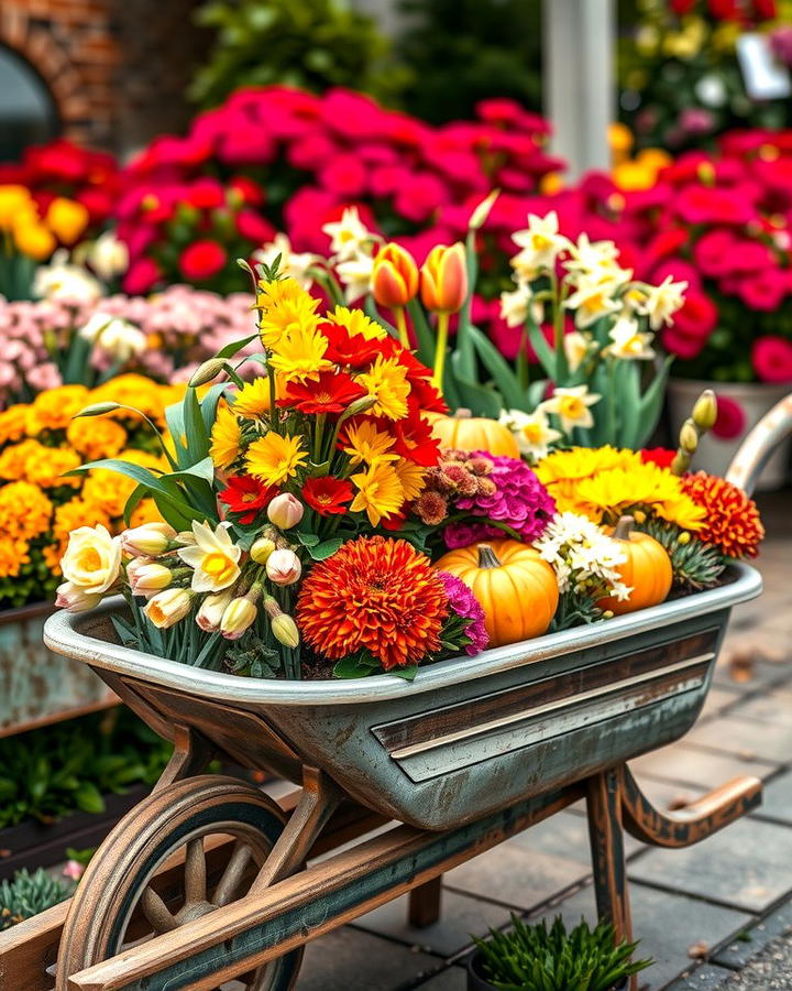 Seasonal Flower Display - 25 Old Wheelbarrow Ideas