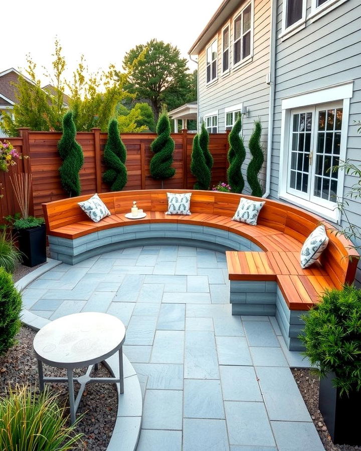 Semi Circle Patio with Built In Benches 2 - 25 Semi Circle Patio Ideas and Inspiration