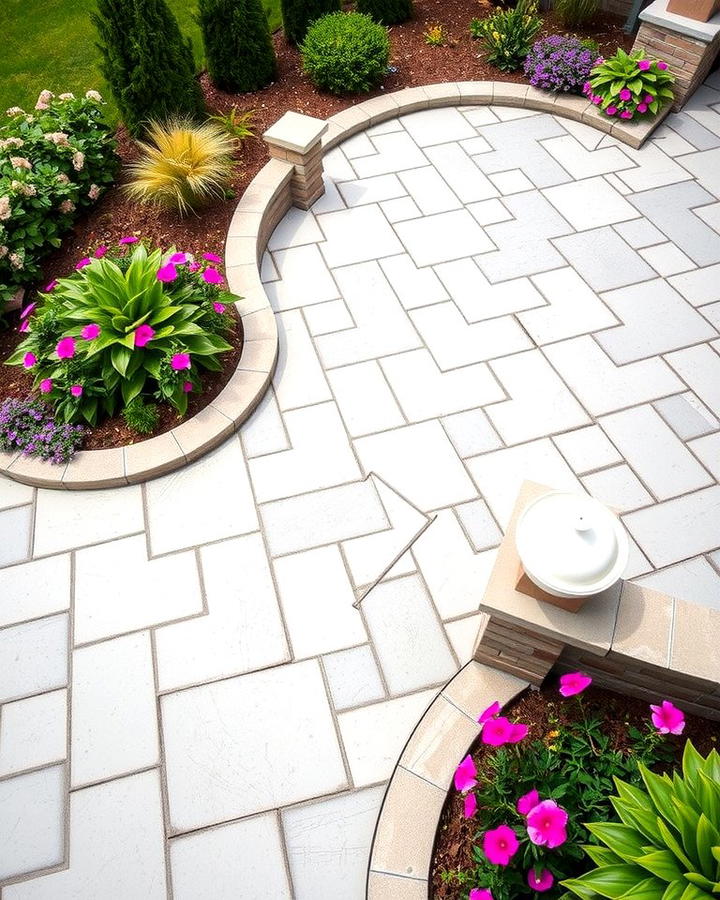 Semi Circle Patio with Garden Border - 25 Semi Circle Patio Ideas and Inspiration