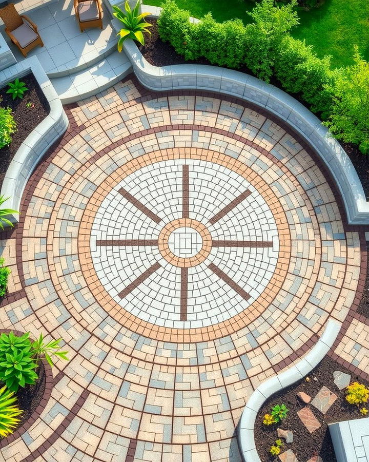 Semi Circle Patio with Paver Patterns - 25 Semi Circle Patio Ideas and Inspiration