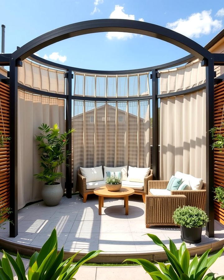 Semi Circle Patio with Privacy Screens - 25 Semi Circle Patio Ideas and Inspiration