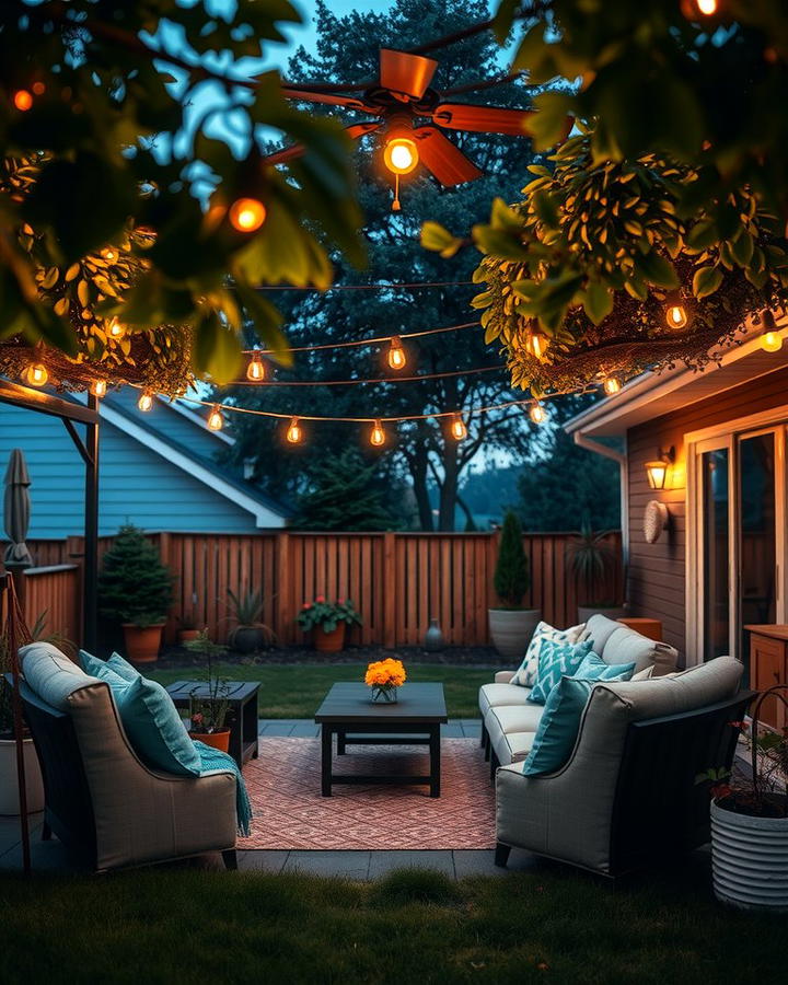 Semi Circle Patio with String Lights - 25 Semi Circle Patio Ideas and Inspiration