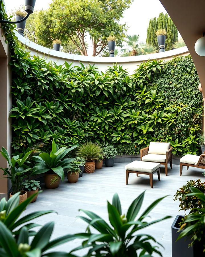 Semi Circle Patio with Vertical Garden - 25 Semi Circle Patio Ideas and Inspiration