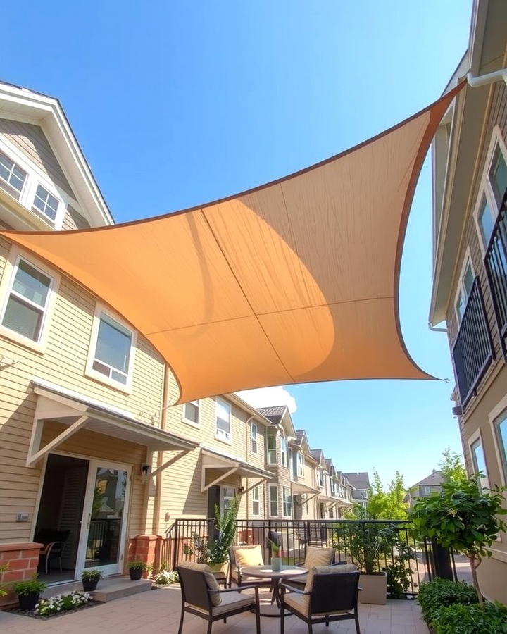 Shade Sail Elegance - 25 townhouse patio ideas